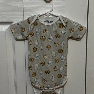 Copper Pearl 6-12m Milk & Cookies Onesie